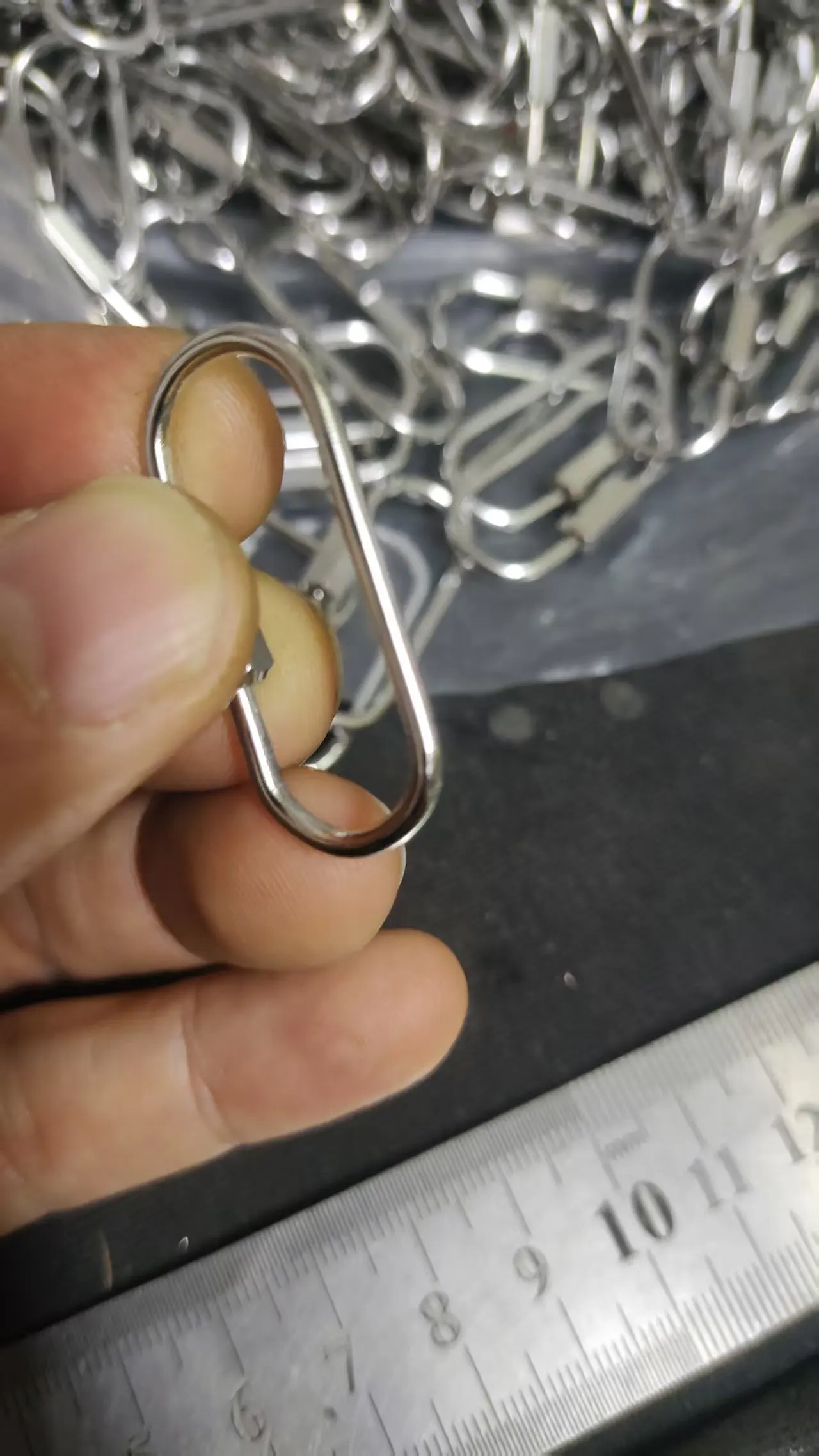 custom order  for 500 pcs silver plated H style  brass made oval run course carabiner  clasp