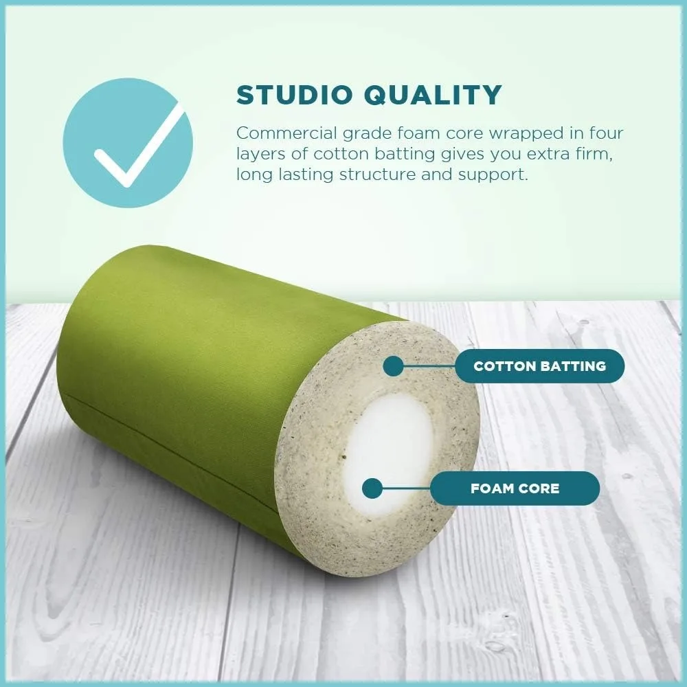 Soy Yoga Pillow - Made in USA with eco-friendly materials - round or rectangular support pad, natural cotton