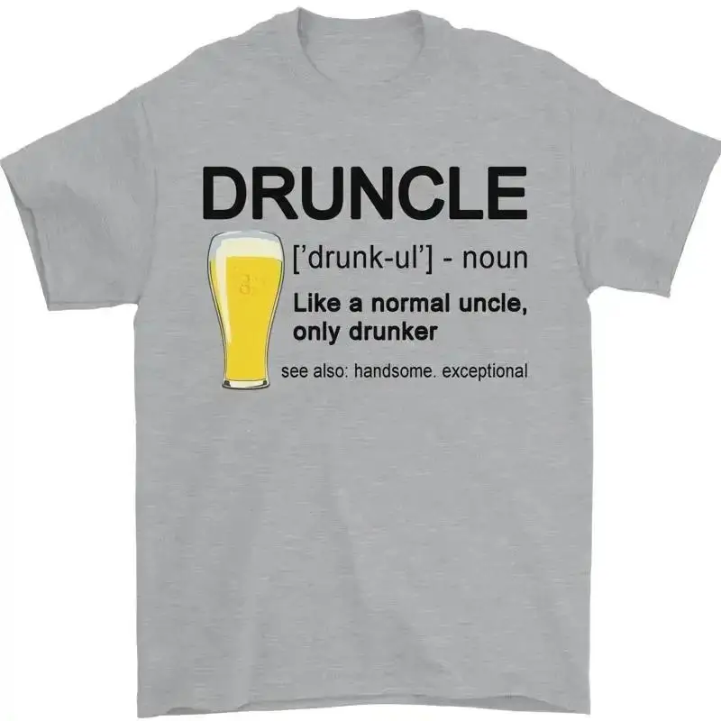 Druncle Uncle Funny Beer Alcohol Day Mens TShirt 100% Cotton