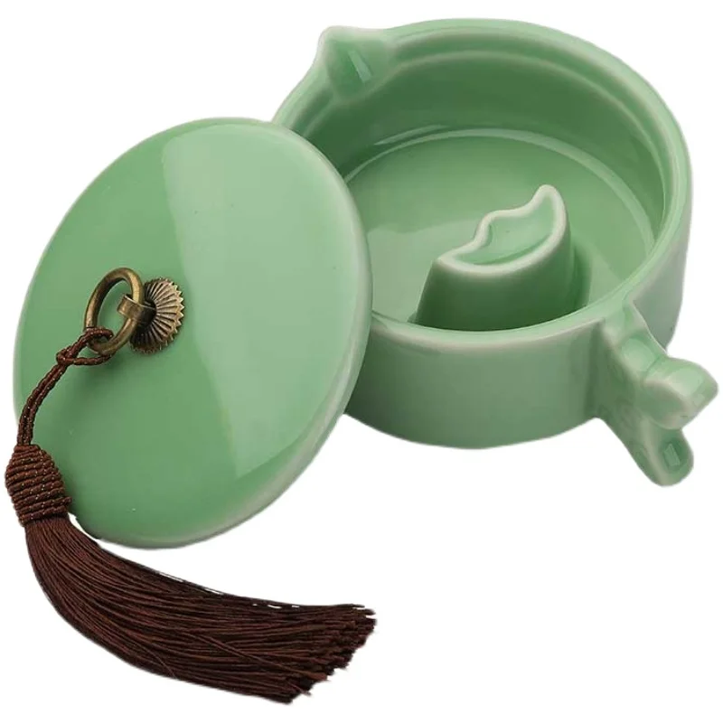 Ceramic Ink Pool Ink Box Table With Cover For BeginnersCalligraphy Special Rack Licking Wash Cylinder Plate Chinese Painting