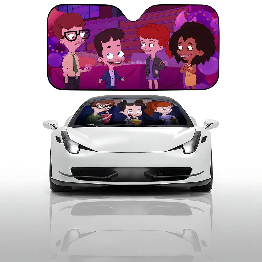 الكرتون B-Big M-MouthS مظلة السيارات الستائر القيادة سيارة ظلة غطاء الظل سيارة ظلة الأشعة فوق البنفسجية الشمس قناع حامي #3