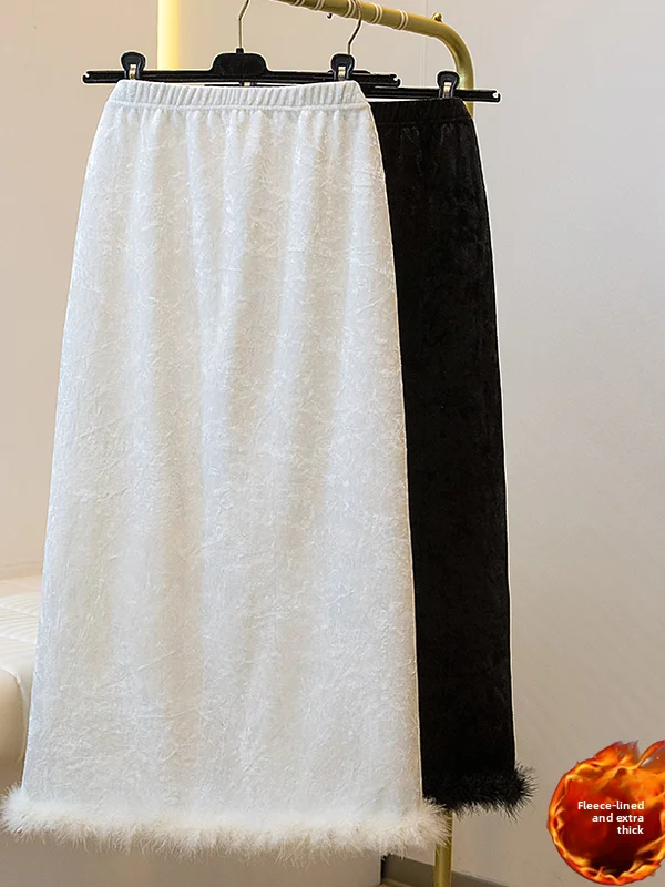 

Юбка трапециевидной формы на подкладке больших размеров, цветная лоскутная утягивающая длинная юбка с высокой талией, зимняя женская мода для поездок на работу