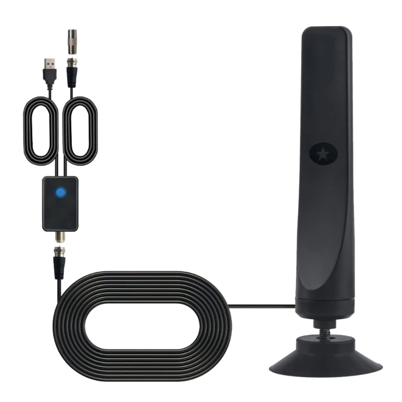 ติดตั้งง่าย เสาอากาศ HDTV ในอาคารพร้อมเครื่องขยายสัญญาณอันทรงพลัง สายโคแอกเชียลแบบยาว