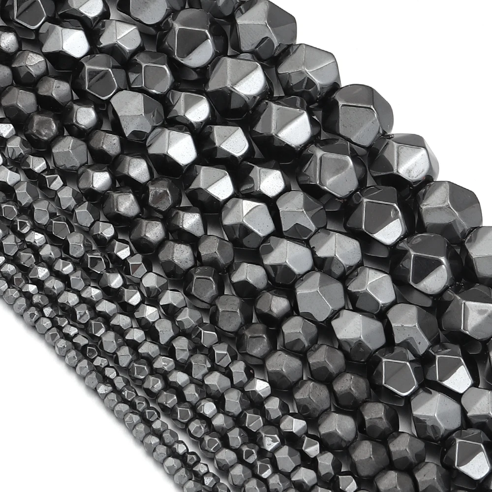 2-10mm Natural Hematite Stone Beads Black Faceted Loose Spacer Beads For Jewelry Making DIY Crafts Bracelet Necklace Accessories image 5