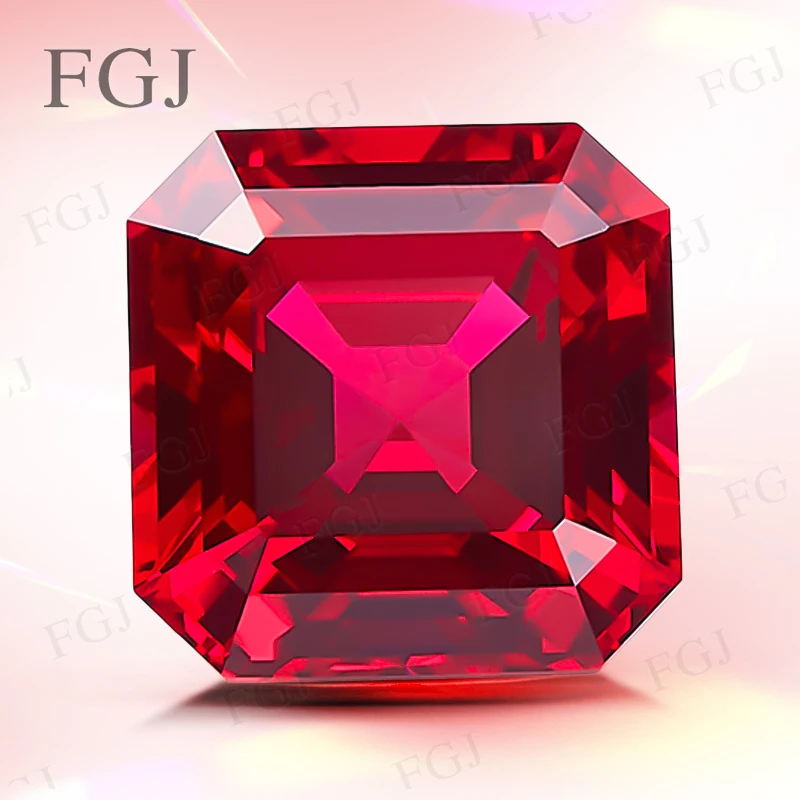 

Lab Grown Ruby Asscher Cut Red Color VVS1 AGL Selectable DIY Fashion Gemstone For Rings/Necklace//Watch Making Materials Beads