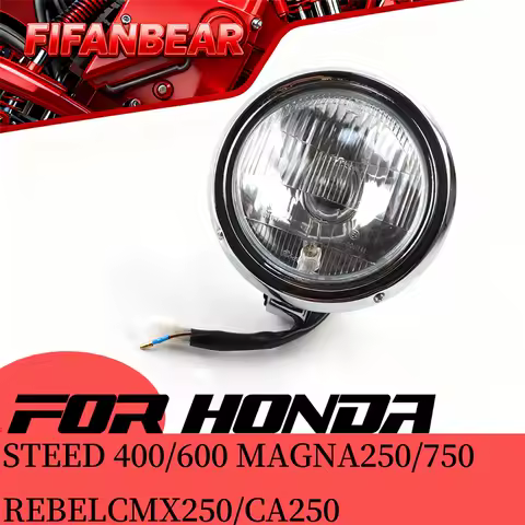 Motorcycle Universal DC 12V Headlight Headlamp For Harley 883 HONDA Steed VLX 400 Shadow 600 Magna 250 Chrome Running Light