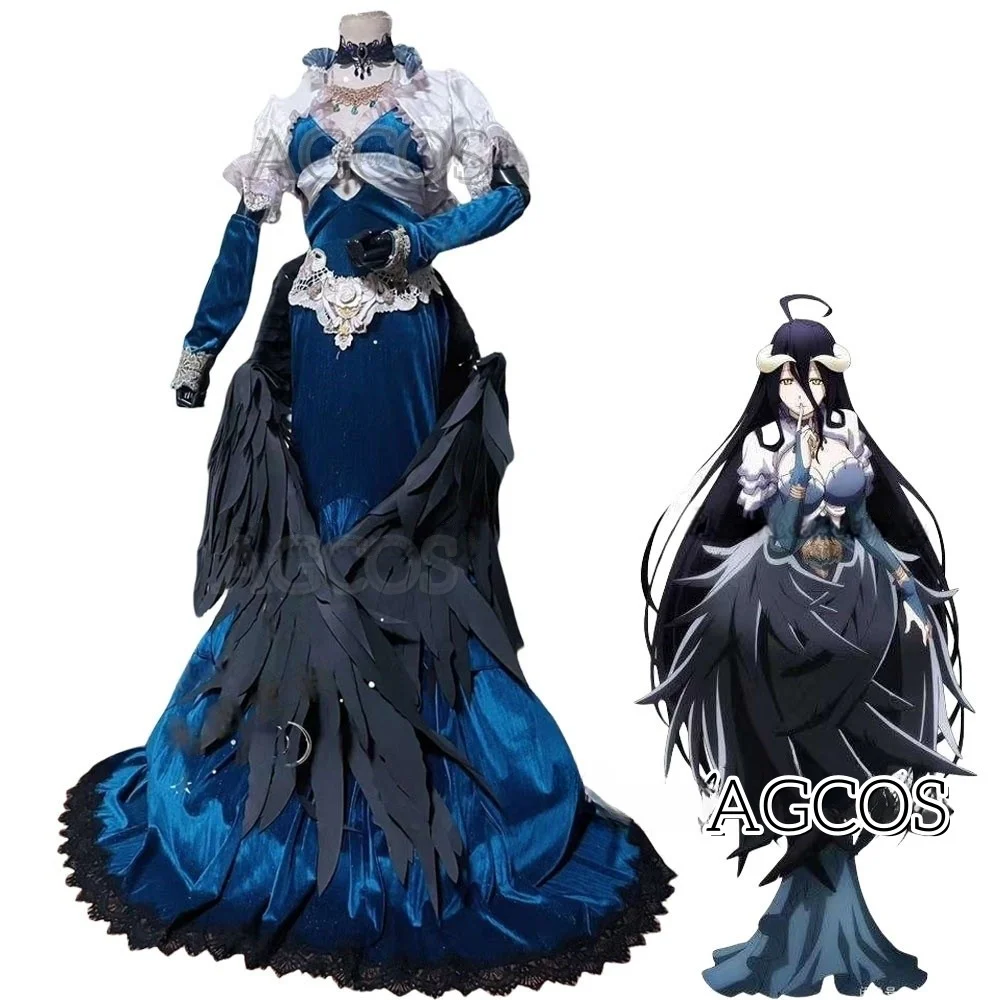 AGCOS Custom Size Albedo Cosplay Overlord Albedo Season 4 Cosplay Costume Woman Halloween Uniforms Clothes Dress Customized