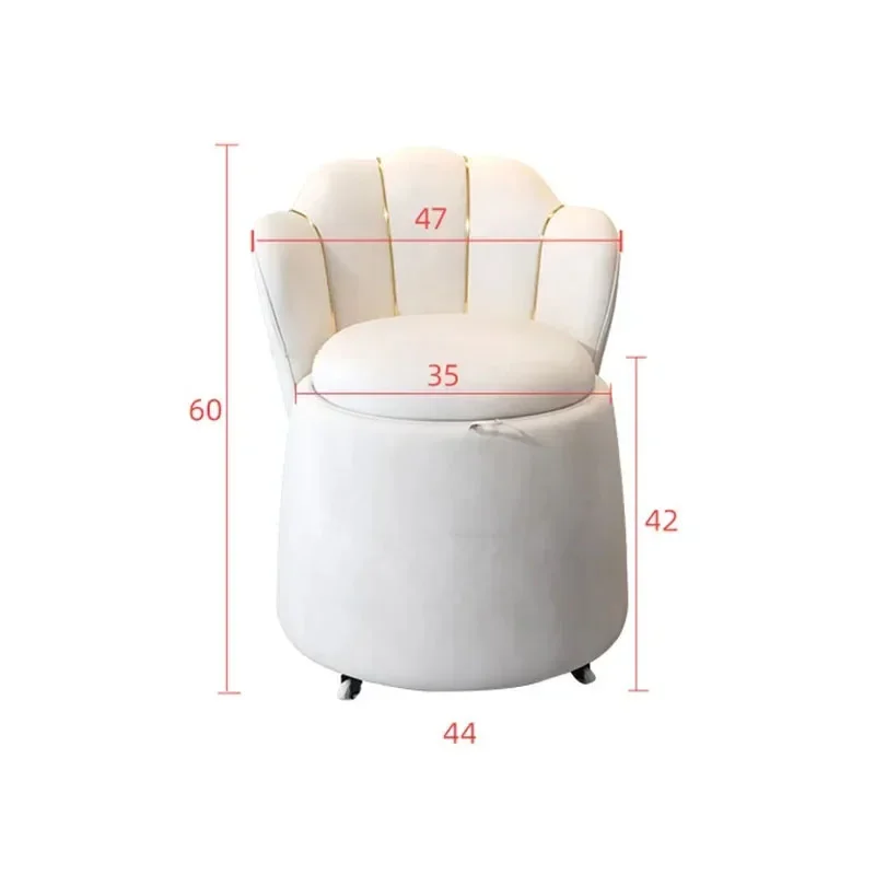 Modern Light Luxury Makeup Vanity Chairs Bedroom Backrest Chair Wood Ottoman Storage Living Room Stool Space Saving Furniture