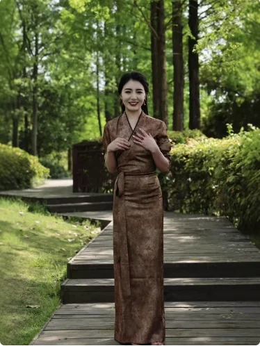 Chińska Letnia Cienka Sukienka Xizang Sukienka Damska Retro Sukienka Bola