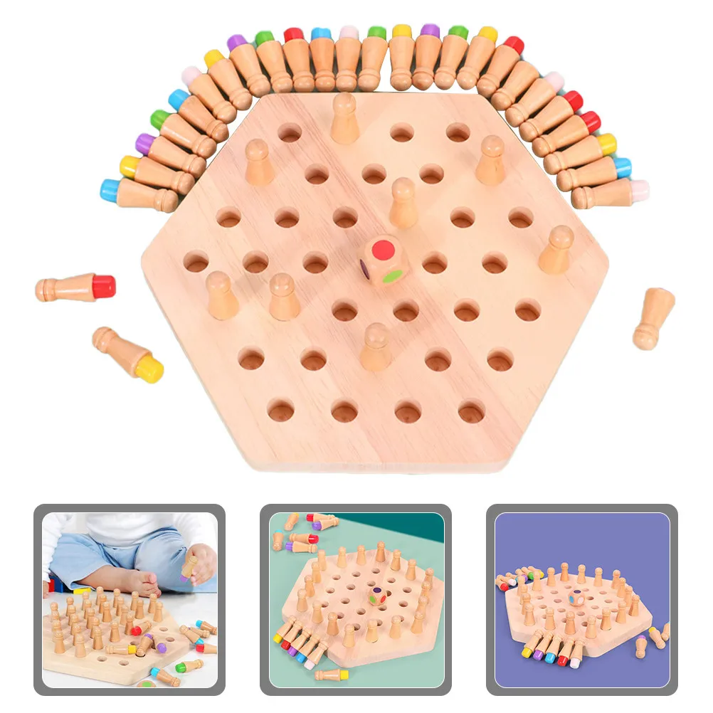 

1Set Memory Chess Educational Game Wood Material Matching Logic Training Parent Child Development Matching Board Game