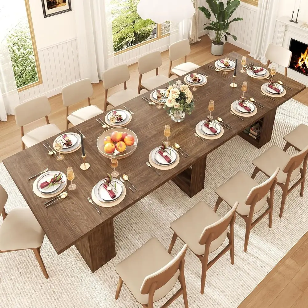 126Recular Extra LarDining Tale w/Storaor 8 10 12 14,10.5 t ern armLong Wooden Kitchen Tales,-Century,Doule Pedestal aor Kitchen