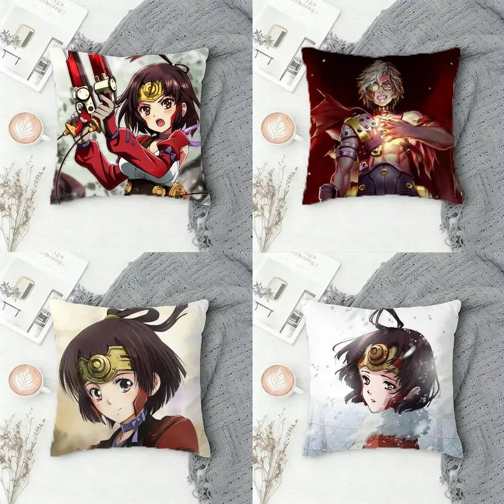 

K-Kabaneri of the Iron Fortress Double-sided Printed Square Decorative Cushion Cover for Sofa Living Room Home Decor