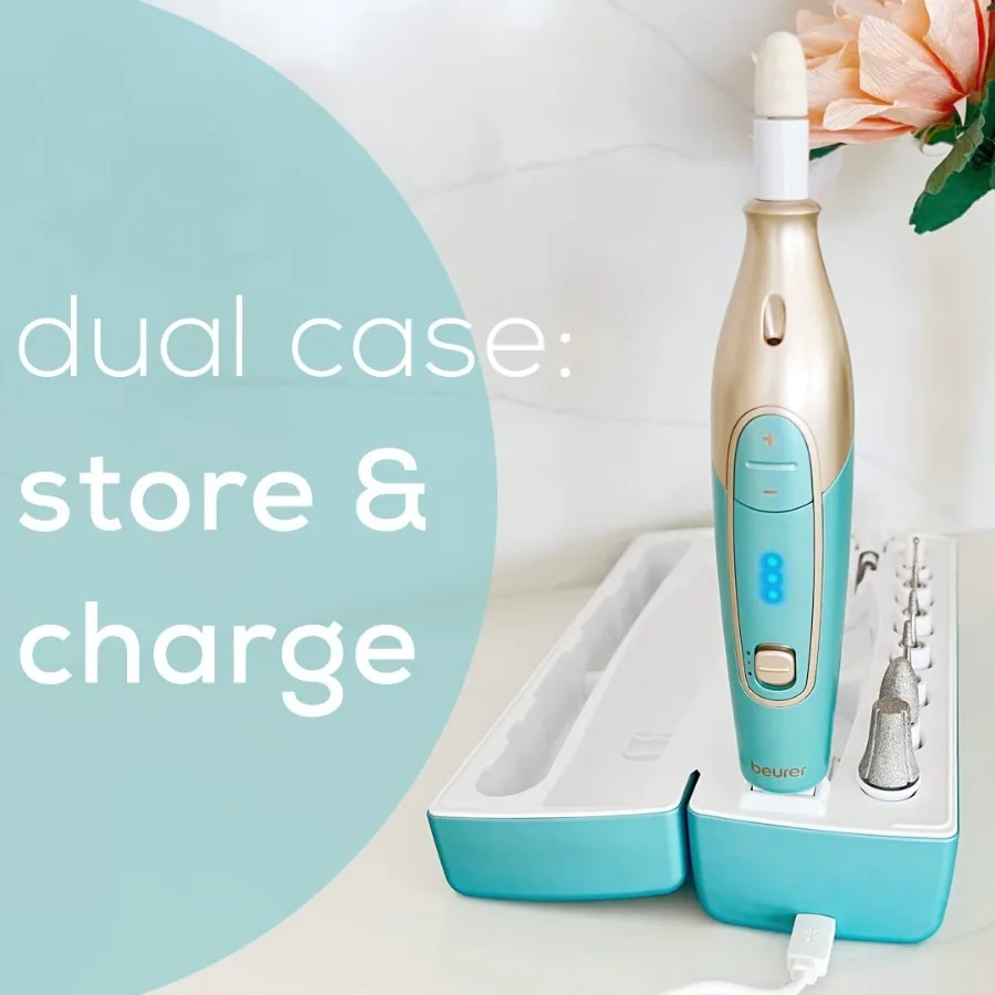 MP84 Professionele manicure pedicure nagelboorset 14-delige draadloze elektrische nagelvijl met 10 bijlagen LED-licht verstelbaar