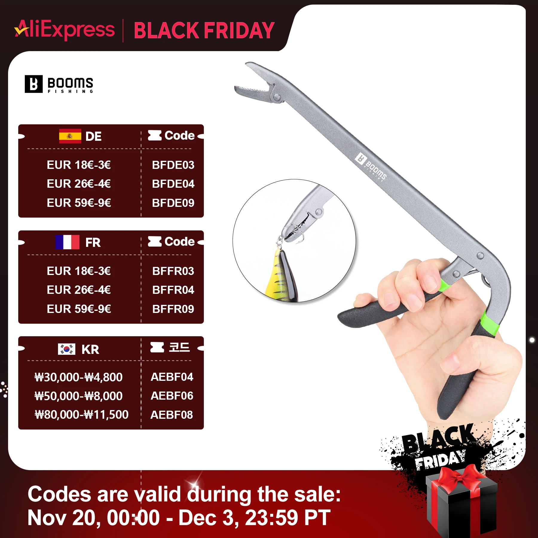 Booms pêche acier au carbone dispositif de décrochage pince à poisson pince attraper crochet de pêche dissolvant pince outil attirail pour remorque de pêche