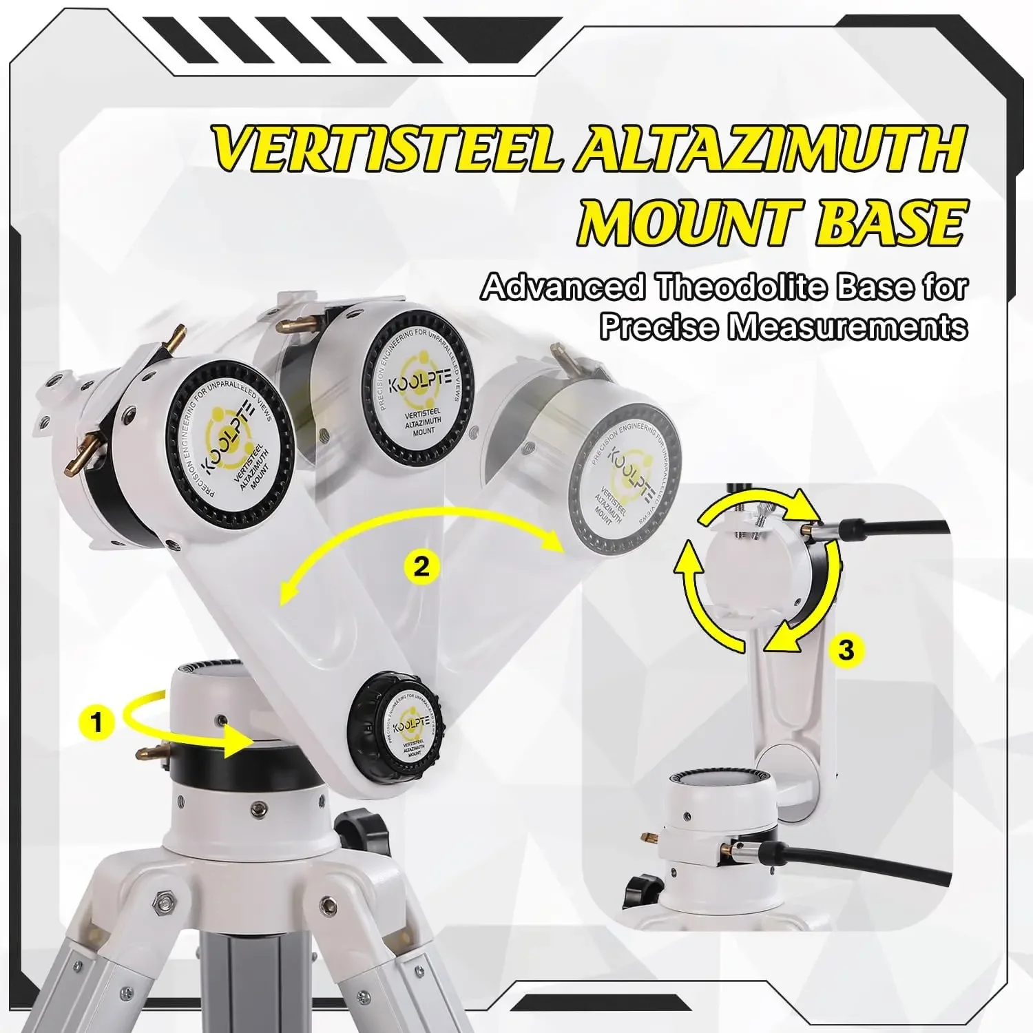 Aperture 900mm - Vertisteel AZ Mount Base, High Precision Adjustment, Magnification 45-450x, Wireless Remote, Pho