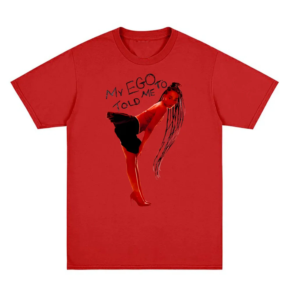 'MY EGO أخبرني إلى' تي شيرت أبيض متلاشى 2025NEW Leigh-Anne Pinnock 100% ملابس علوية من القطن تي شيرت هيب هوب صيفي عالي الجودة