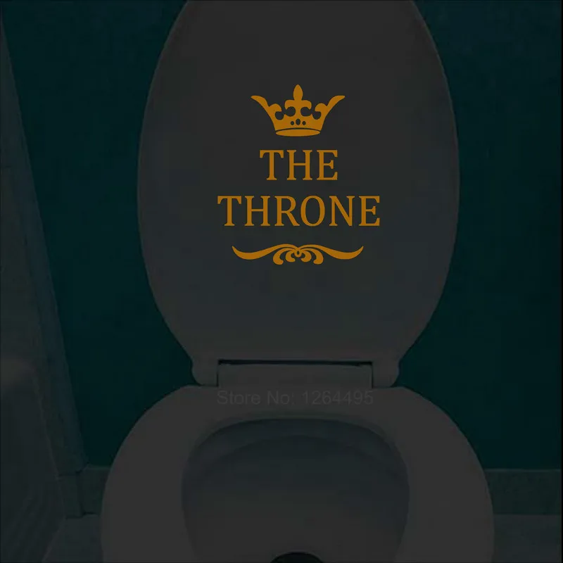 the throne Funny Interesting Toilet Wall Stickers Glow in the Dark Bathroom Decoration Accessories Home Decor Luminous Sticker