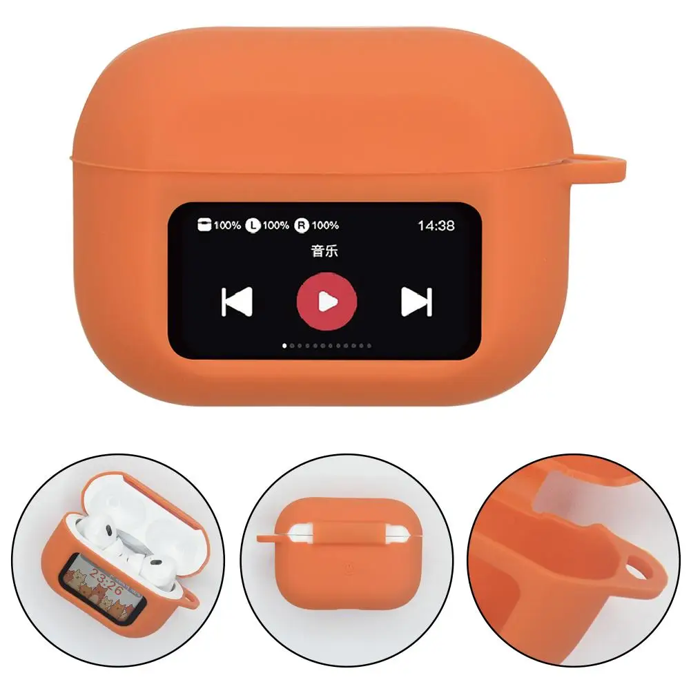 Silicone Headphone Protective Case for Air Pods A9 pro With Screen Corners Shockproof Anti-slip Full Cover Protective Case
