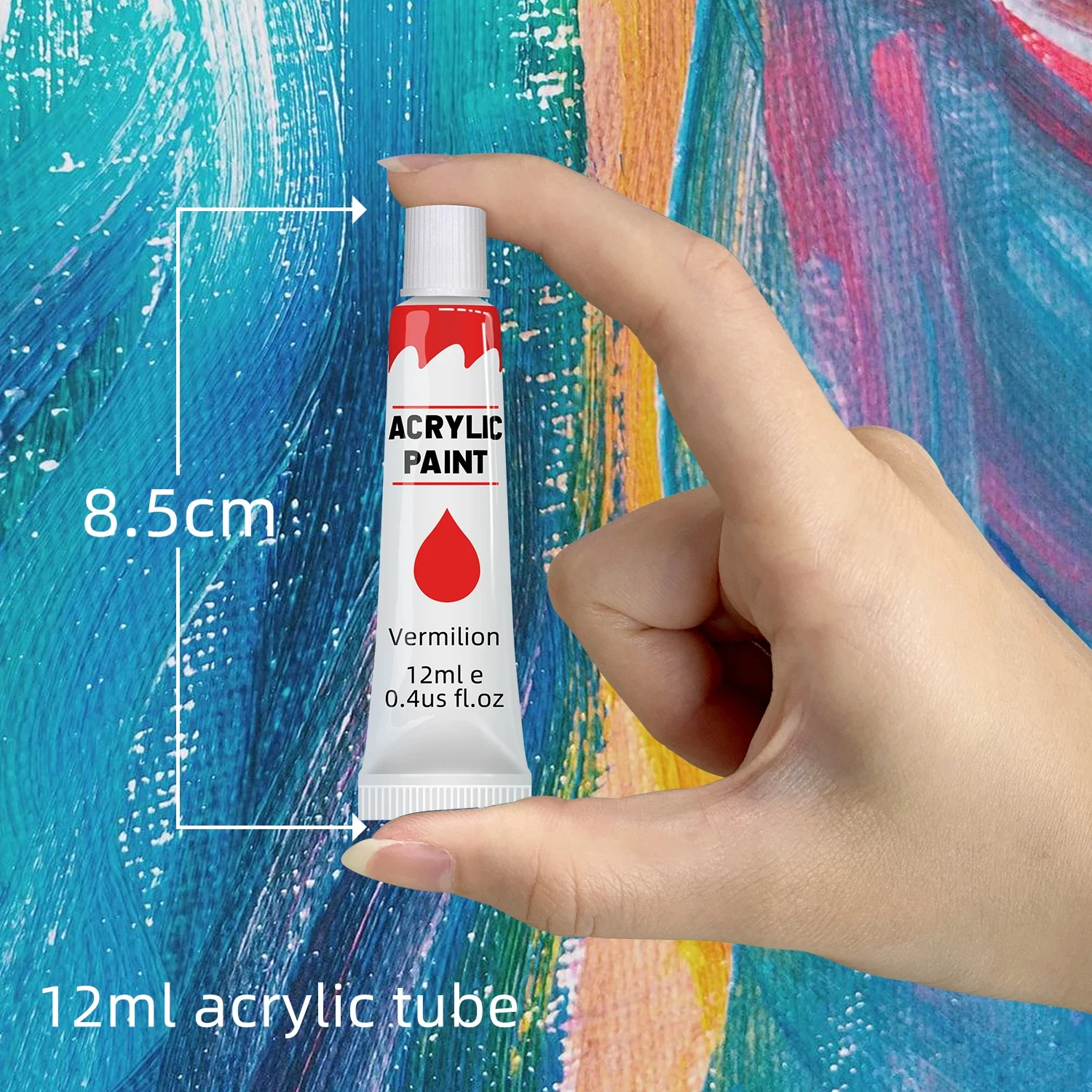 Imagem -04 - Conjunto de Tintas Acrílicas Não Tóxico Kit de Pintura Artística Madeira Tela Tecido Rocha Vidro 12ml 12ml 24 Cores