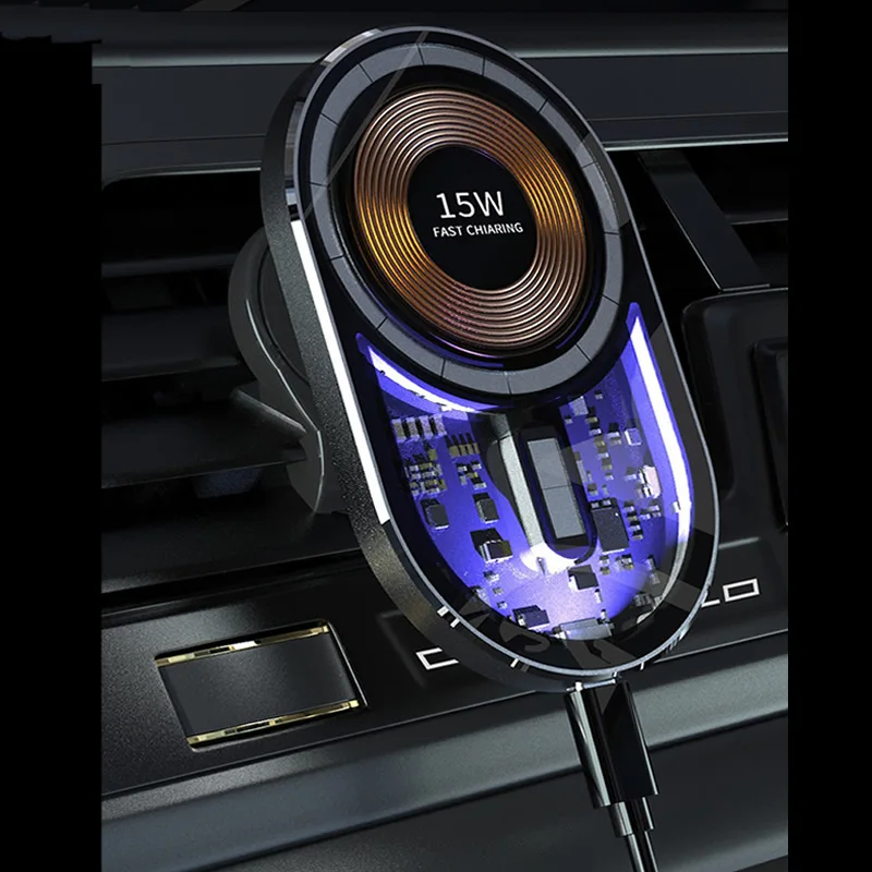 15W Car Magnetic Wireless Charger for iPhone 13 12 Pro Max Wireless Charging Car Charger Phone Holder for Tesla HYUNDAI CITROEN - Image 3