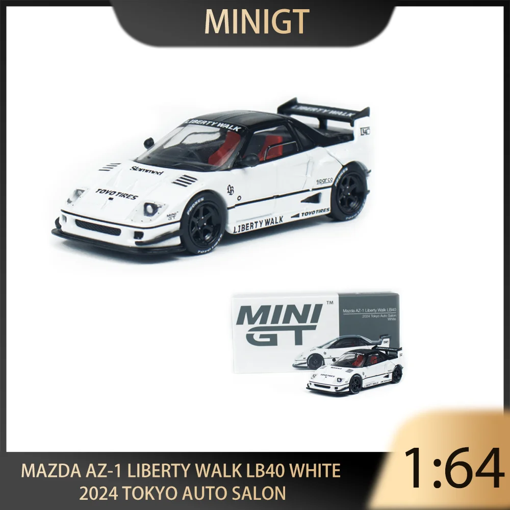 

MINIGT 1:64 Mazda AZ-1 Liberty Walk LB40 White 2024 Tokyo Auto Salon Alloy Premium Diecast Vehicle Model Toy Collectible Display