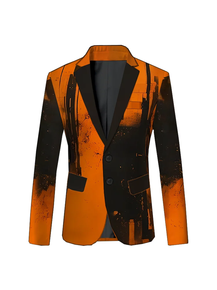 New Orange Men\'s Tuxedo Business Suit Prom Wedding Lapel Men\'s Formal Wear