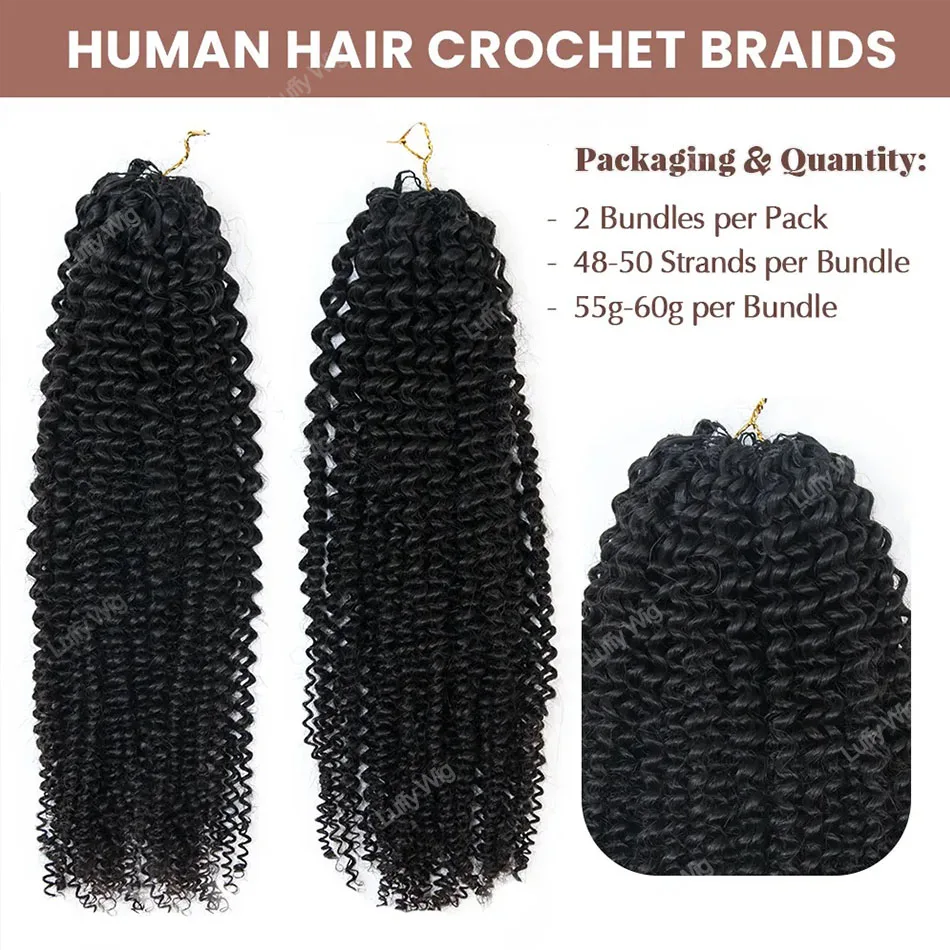 Crochet Human Hair Braids Extensions Pre Separated Kinky Curly Mongolian Remy Hair Bundles For Braiding No Leave Out Knotless