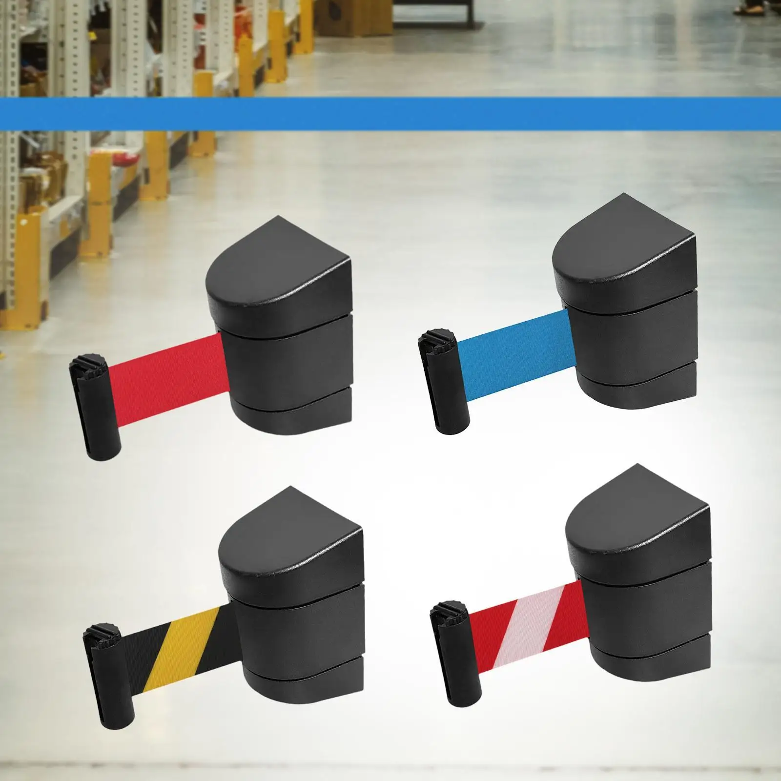 

5M Fixed Wall Retractable Belt Barrier Multipurpose Cordon Barrier for Stadium School Easily Install Accessories Professional