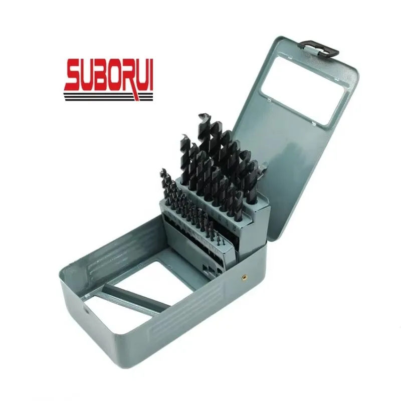29 PCS Inch Jobber Length Fully Ground HSS Twist Drill Bit Set for Metal Stainless Steel Aluminium Drilling,In Metal Box