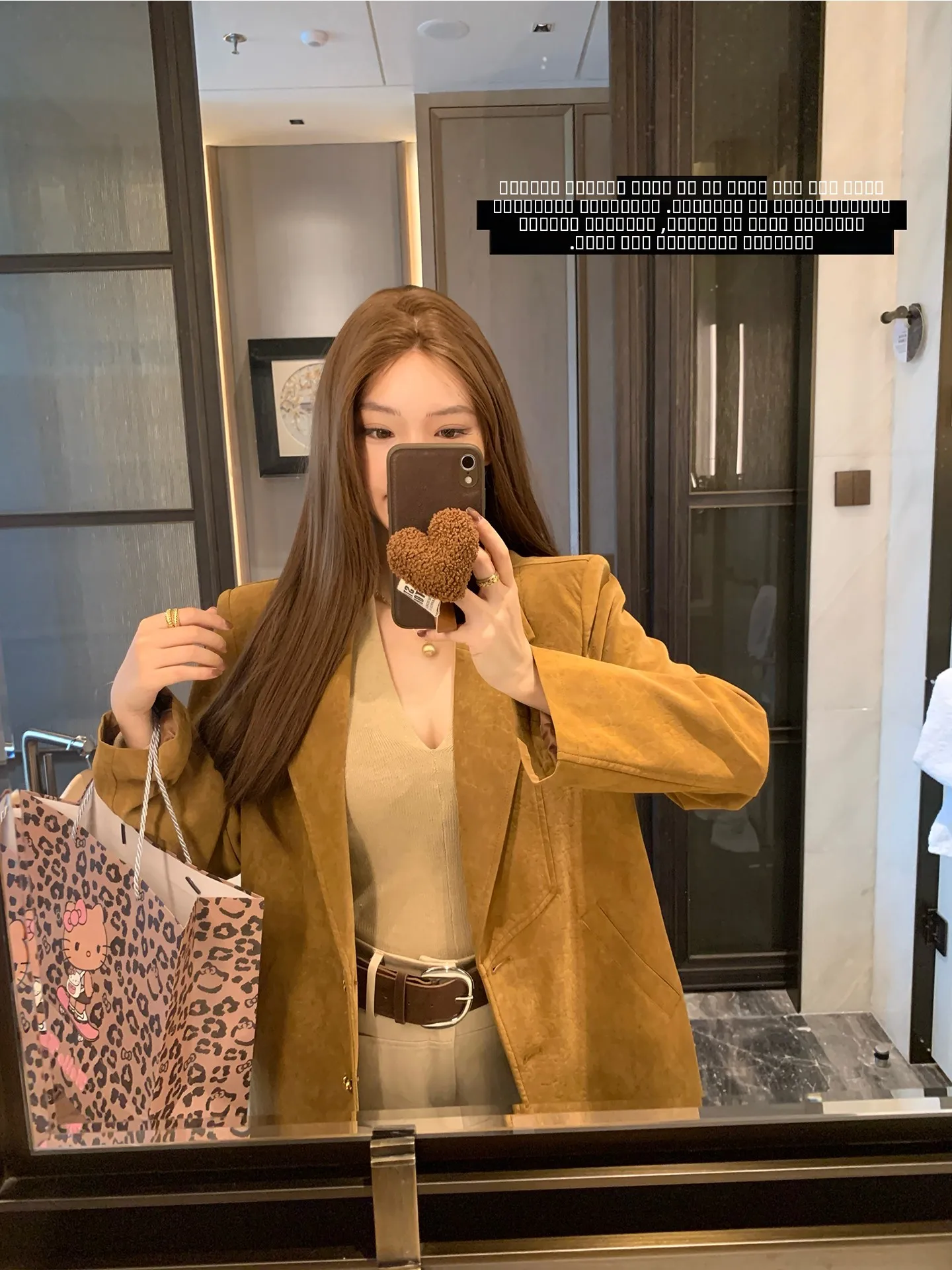 

Sle Cape Town Sunset Vintage Suede Jaet Loose Fit Versatile Slimming Women's Casual Long Sve Suit Coat