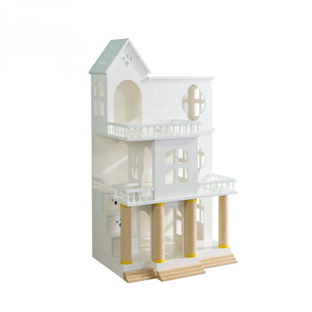 *---China Factory Supply Luxury Wood Pet Furniture Cat Tower Tree House For Large Indoor Cats Climbing & Playing Indoor
