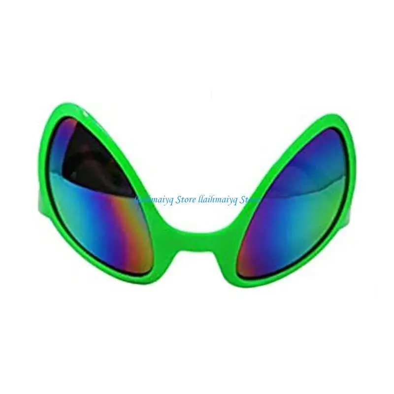 

573B Alien Glasses and Martians Antenna Headband Set Rainbow Lens Alien Sunglasses