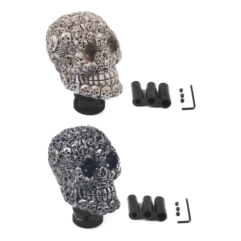 Skull for Head Knob Car Accessories Decoration Car Manual Gear Shifter Lever Knob Fits Most for