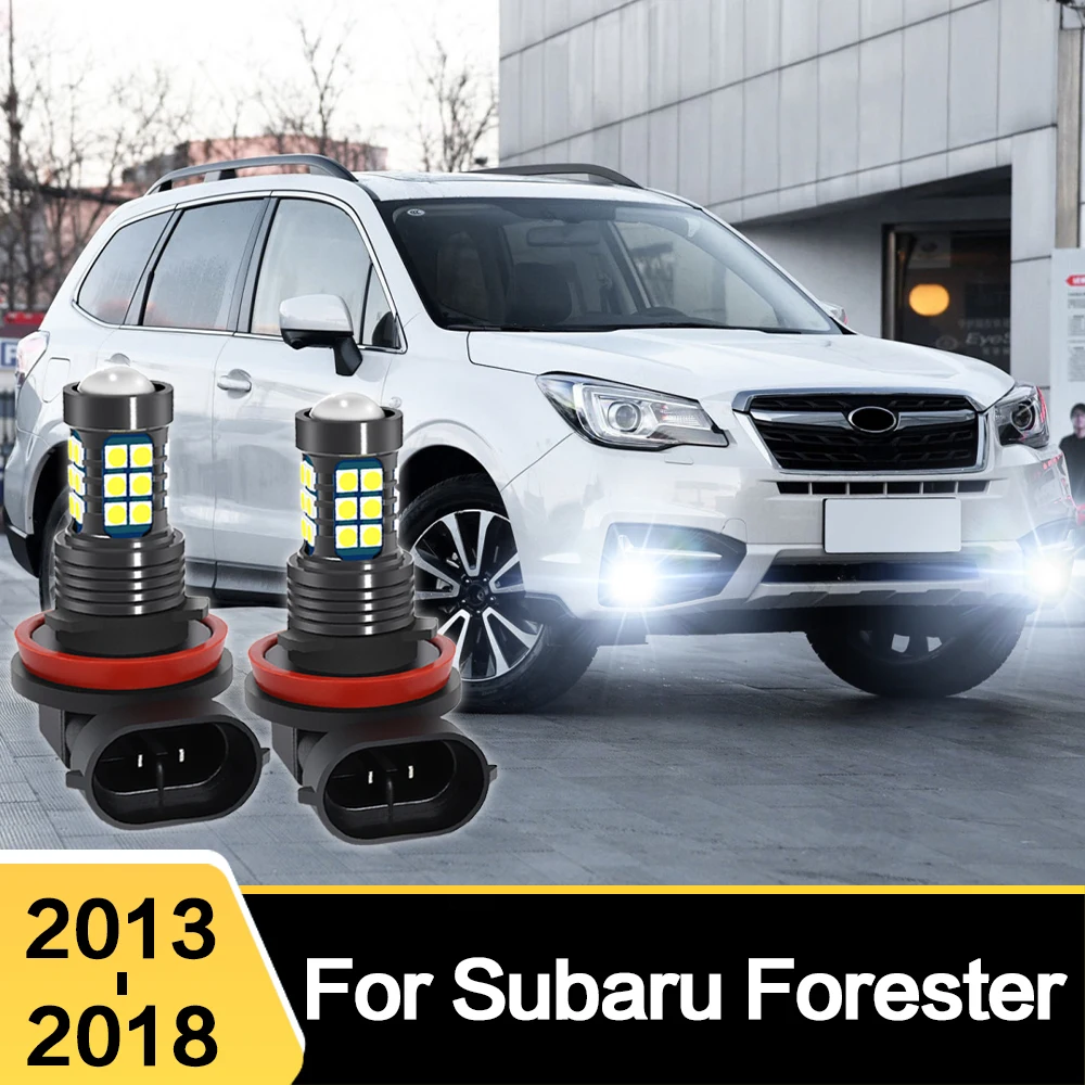 2X Car LED Front Fog Light Lamp Bulb Accessories For Subaru Forester SJ MK4 2013 2014 2015 2016 2017 2018