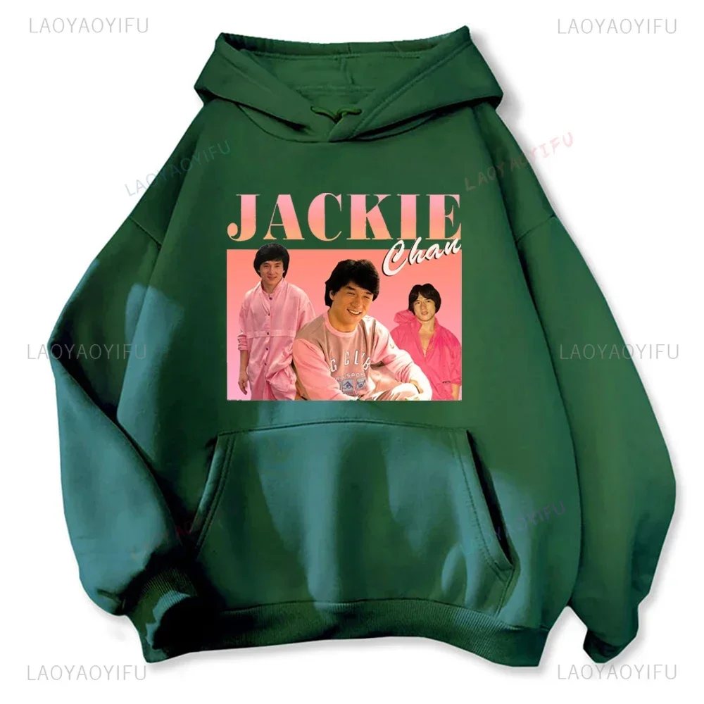 Sweat à capuche graphique Jackie Chan pour hommes et femmes, sweat-shirt chaud, sweat à capuche de rue, mode automne et hiver