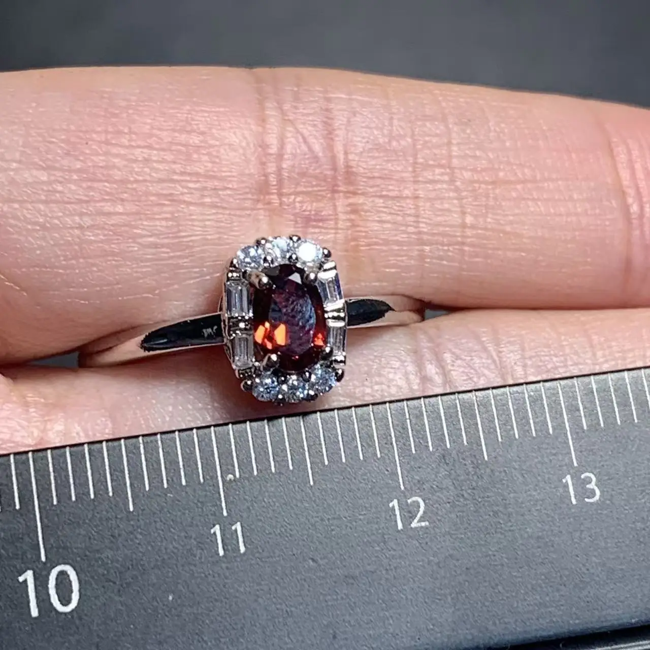 40 Natural Garnet Ring Oval Stone Female Handmade Rings Fine Jewelry for Women Gift Multicolor vintage style