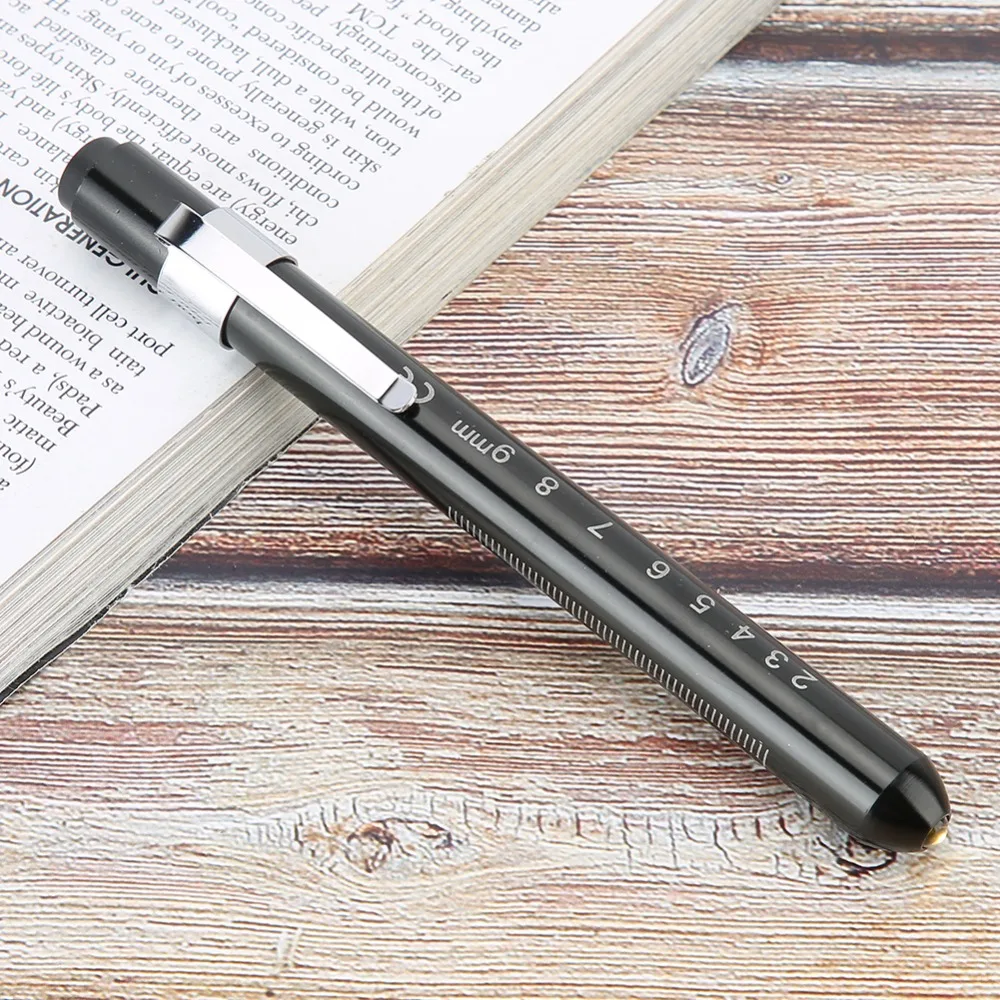 Precision Yellow Light Pen Light Metal Material Black Color Professional Examination Light Pocket LED Pen Light Doctor Use
