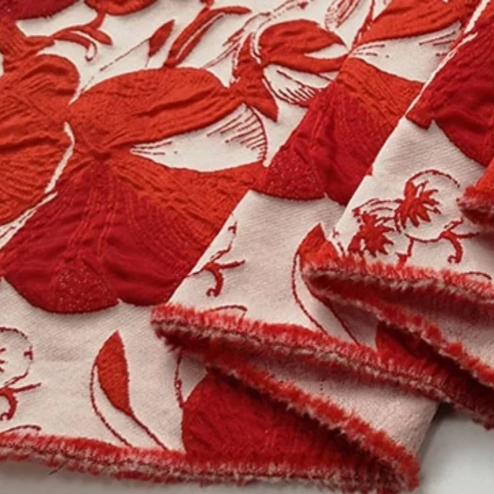 

Yarn Dyed Brocade Jacquard Fabric Spring Summer European Style Fresh Small Fragrant Puffy Skirt Clothing Design Cloth Fashion