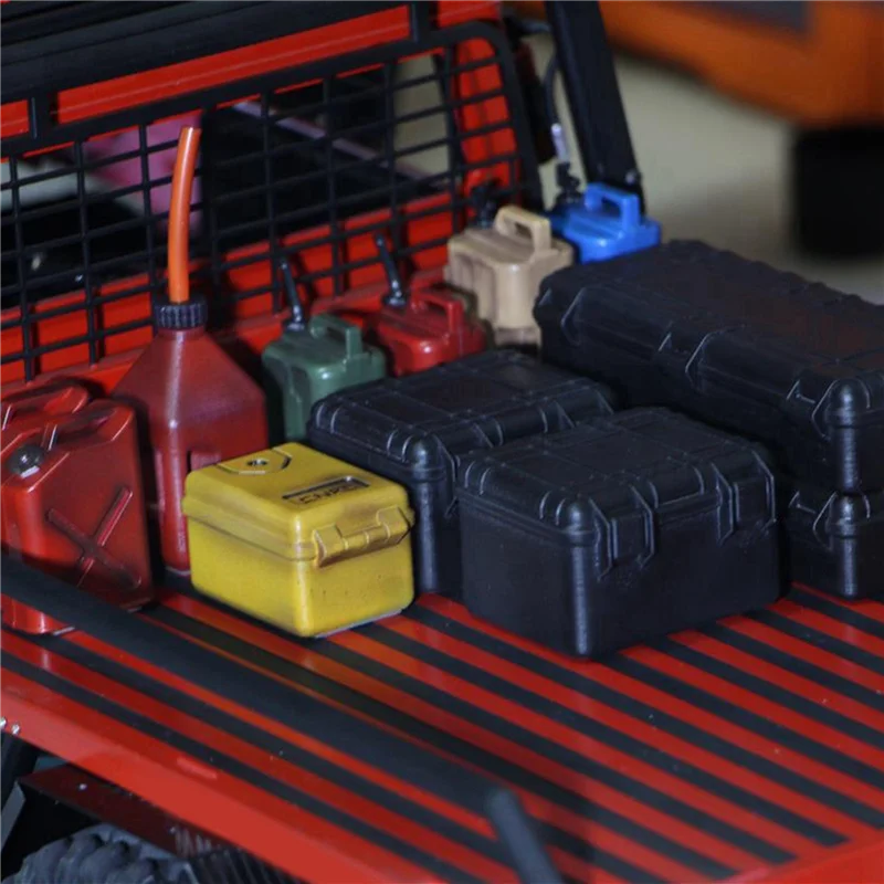 CYGJ-9Pcs البلاستيك RC صندوق تخزين السيارة أداة زخرفة ل Traxxas Trx4 محوري Scx10 90046 D90 1/10 RC الزاحف اكسسوارات الأسود