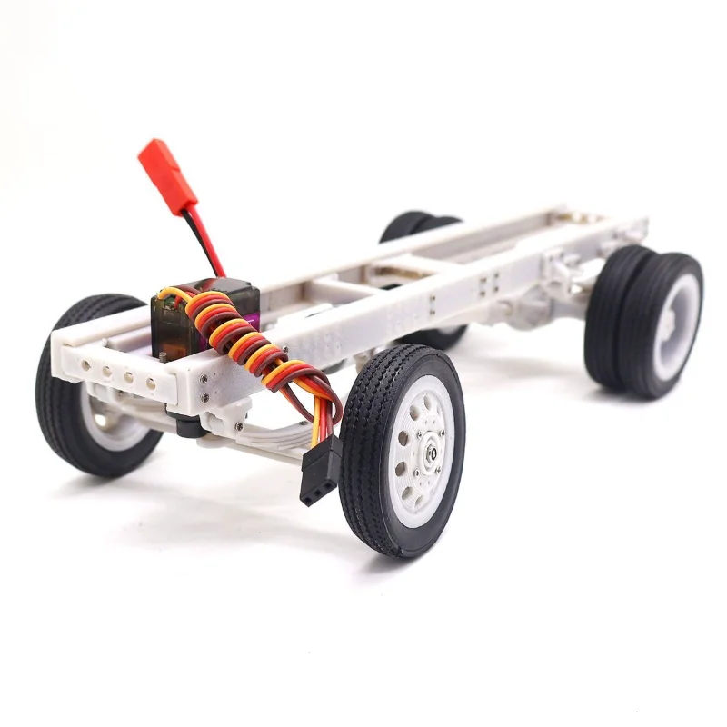 1/24 RC Truck Chassis with Motor and Servo Differential Rear Axle 3D Printing DIY Project Toy Parts Set