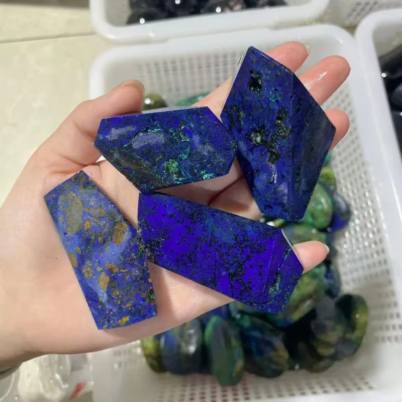 Natural Azurite-Malachite: Polished Freeform Crystal, Collectible Mineral for Home Decor, Reiki Healing,