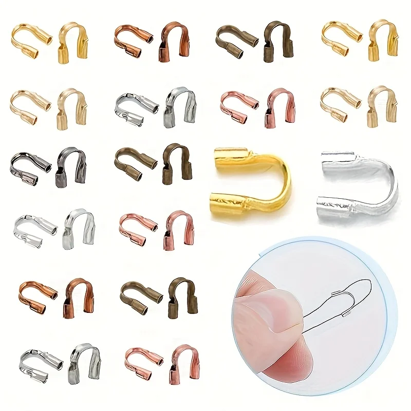 

100-300pcs 3X4mm Wire Protectors Wire Guard Guardian Protectors Loops U Shape Accessories Clasps Connector for Jewelry Making