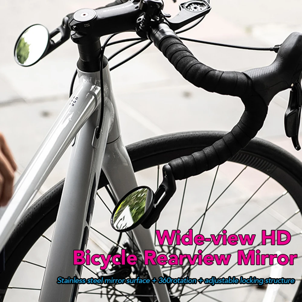 Fahrrad-Rückspiegel 360° Drehbar Verstellbar Weitwinkel-Fahrradlenker-Rückspiegel für MTB Rennrad Zubehör