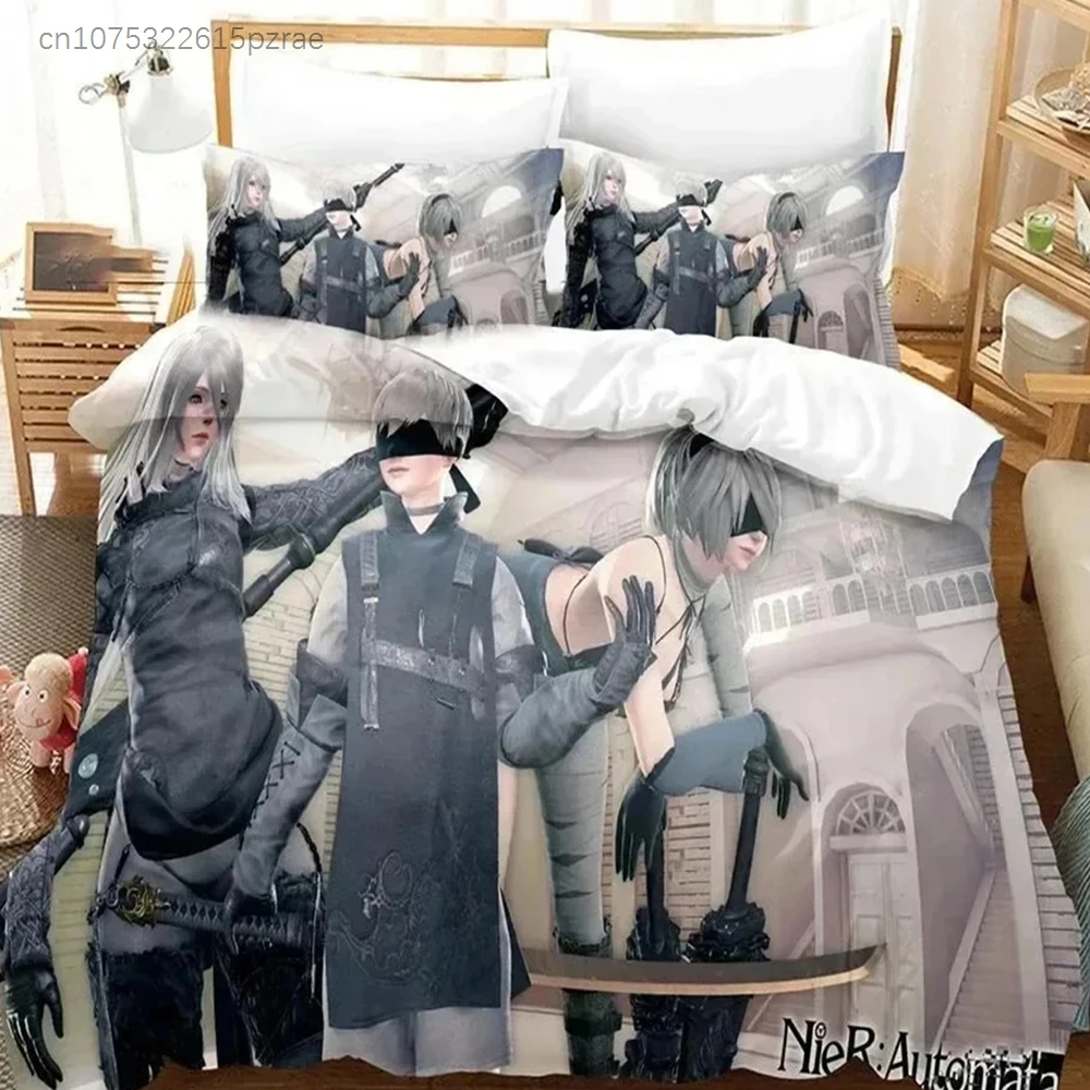 Game NieR Automata YoRHa No.2 Type B 2B Bedding Set 3D Printed Suitable For Bedroom Duvet Cover Set With Pillowcases Kids Home