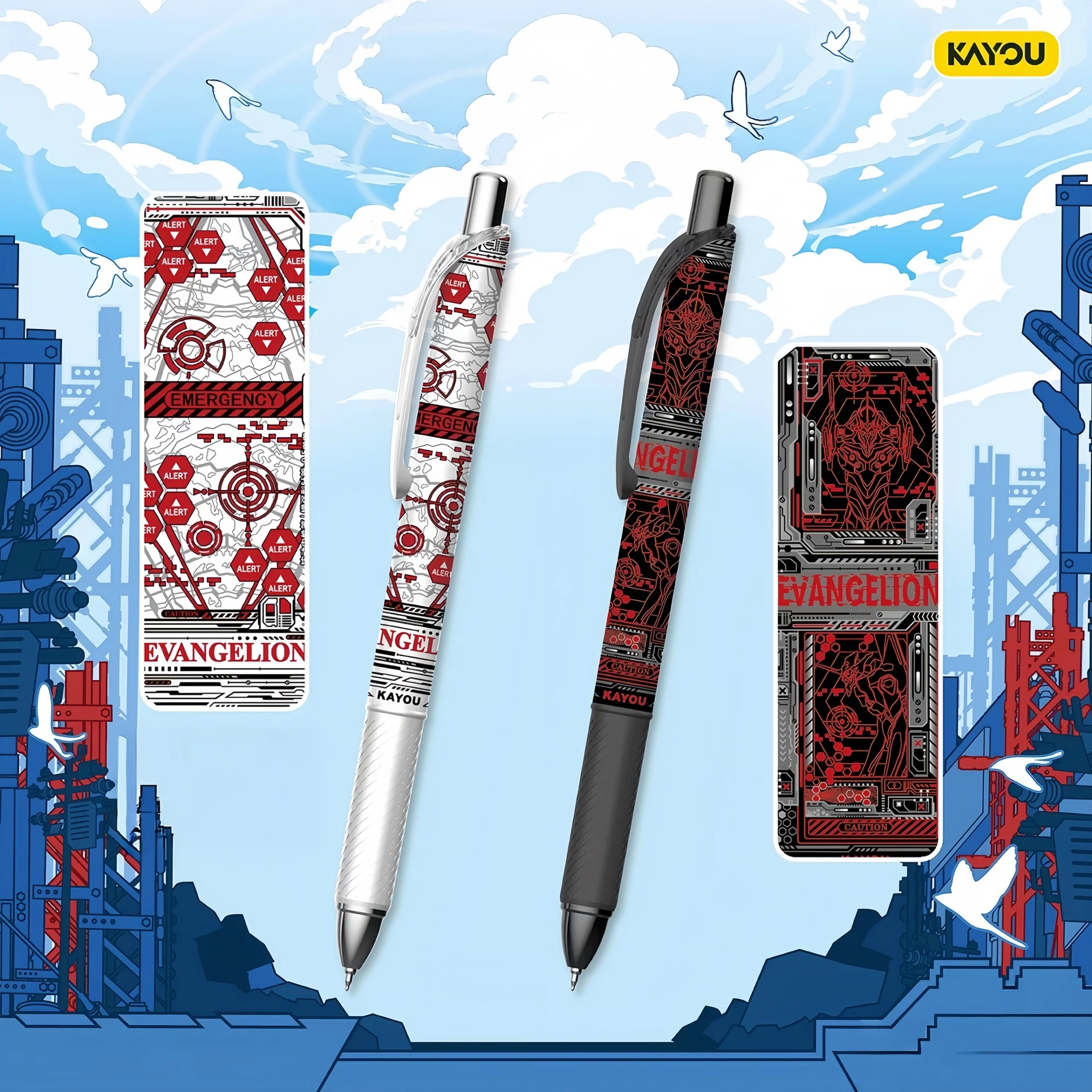 Card Game Neon Genesis Evangelion Gel Pen, Eva Pen Origin Edition Series 3 Authentic Student Pen, Blind Box Pen, Stationery Gift, Blind Box Gel Pen