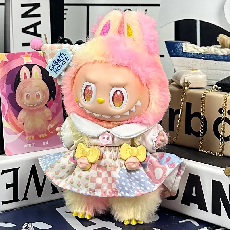 

Birthday Sui Suspender Skirt Suitable for Labubu Vinyl Doll One Two Three Generations of Cute Decorative Clothing Accessories