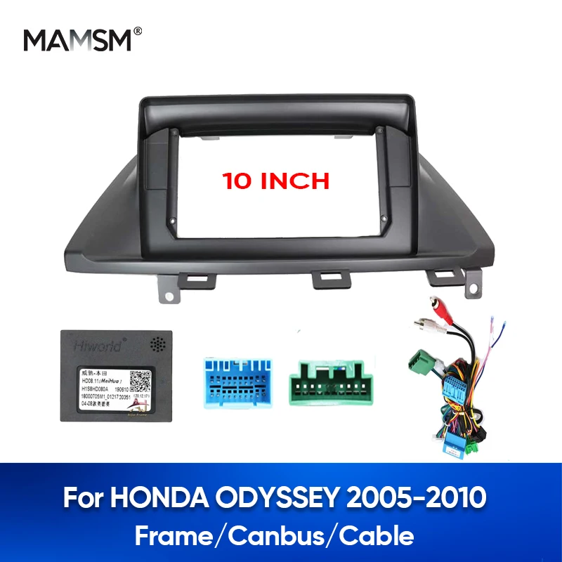 MAMSM Car DVD Frame For HONDA ODYSSEY 2005 2006 2007 2008 2009 2010 10INCH Stereo Fascia Dash Panel Mount Kit Radio Bezel Cover