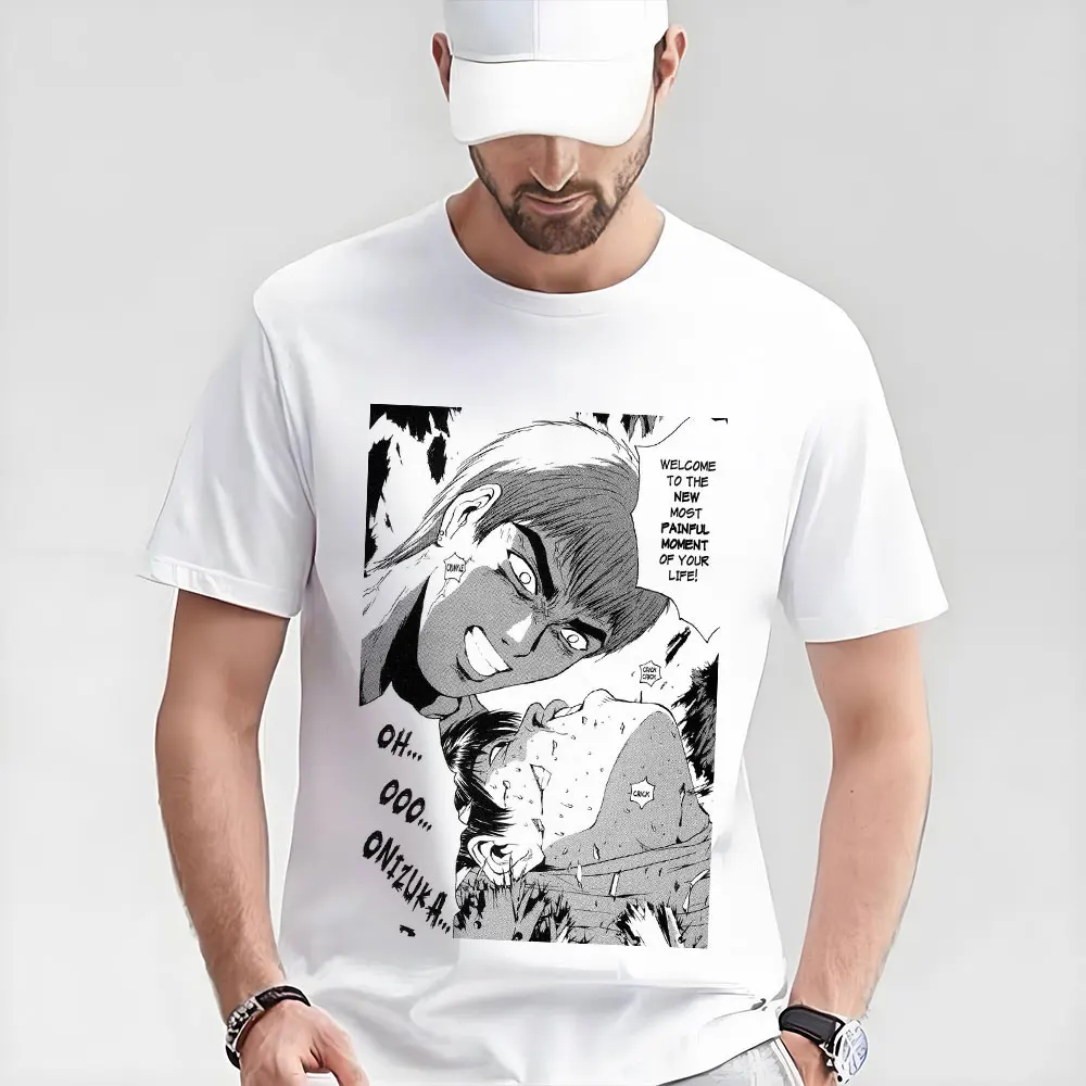 

0323 Great Teacher Onizuka Anime Gift t shirt 100% cotton printed clothing GTO Manga Graphic Tee Y2K clothes Large size Tops