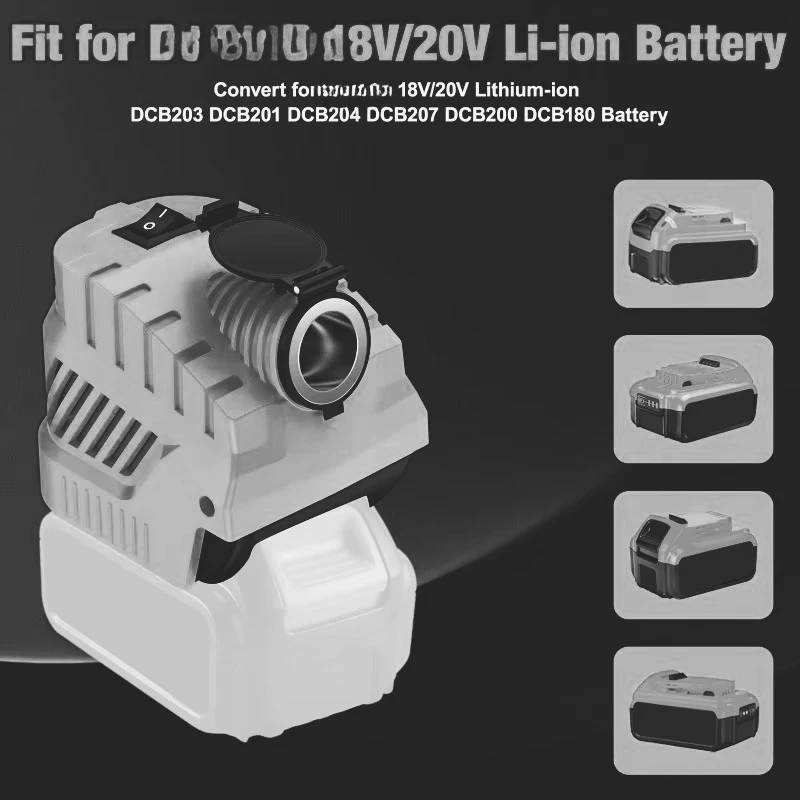 HAKSINKY for DL 20V To 12V Step-Down Converter Wheel with Cigarette Lighter DC 12V Buck Regulator USB & Type C Charging Port