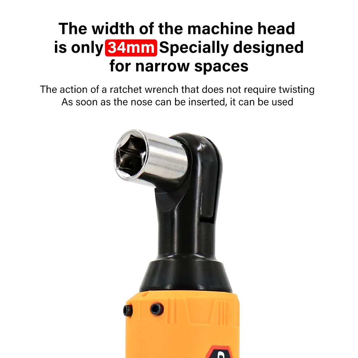 380Nm Electric Cordless Right Ratchet 3/8'' 90 Angle Wrench Power 2x Battery Kit